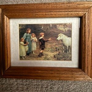 “A Tempting Bait” Oak framed Elsey print